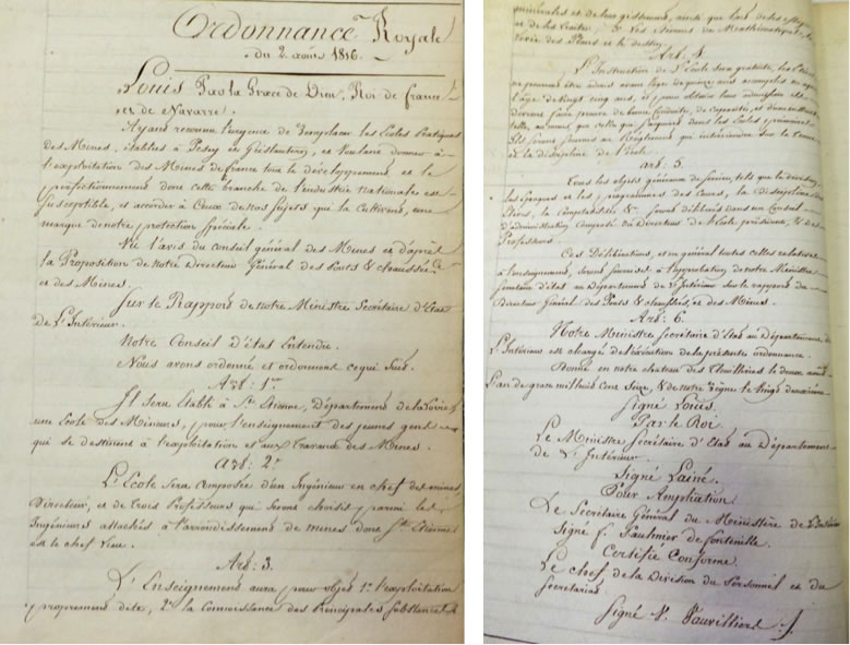 Ordonnance royale de Lois XVIII, 1816 © Archives Départementales de la Loire